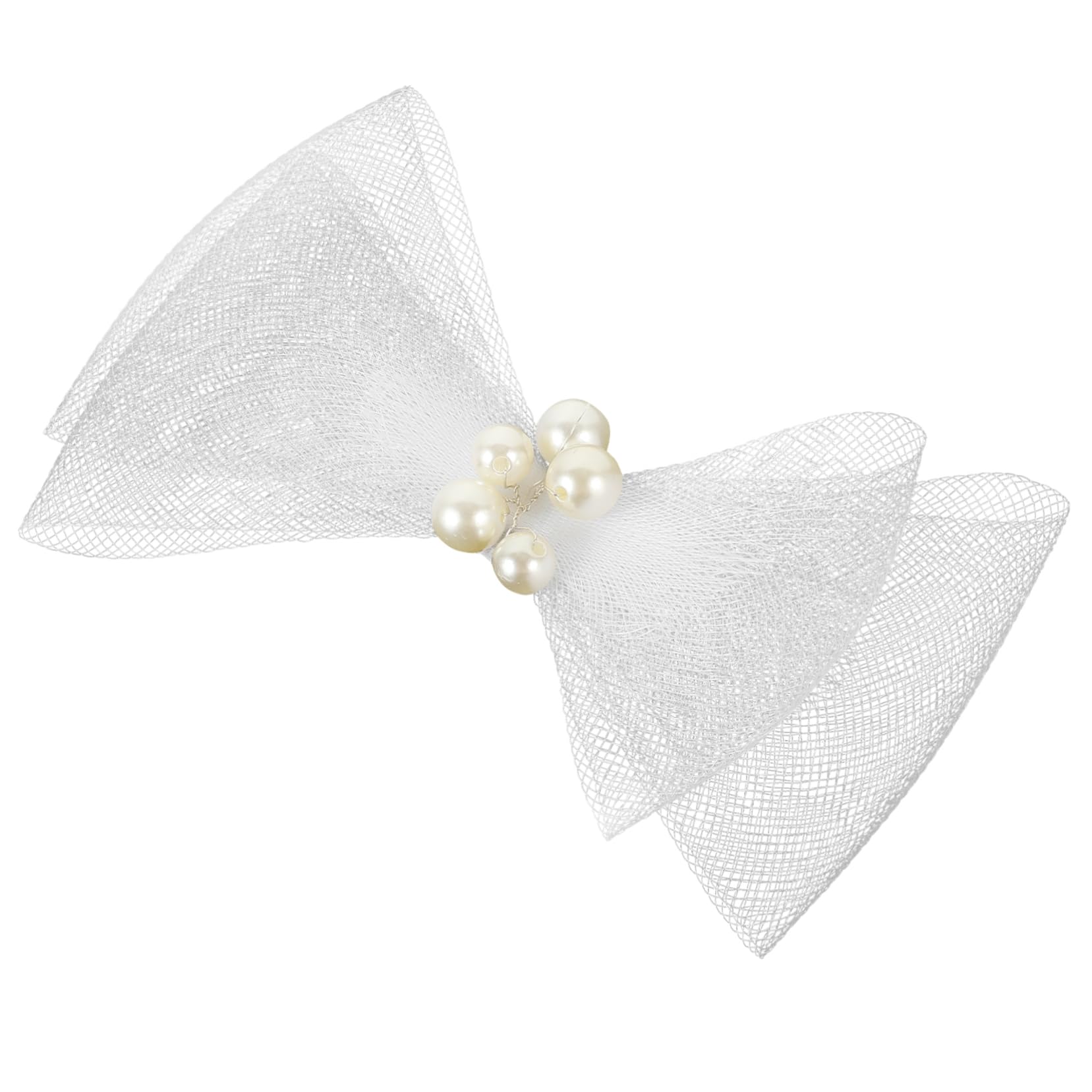 FRCOLOR 5pezzi Fermaglio Per Fiocco Con Perle e Tulle Accessorio Elegante Per Sposa e Cerimonie Per Acconciature Di Donne e Ragazze Resistente e Flessibile