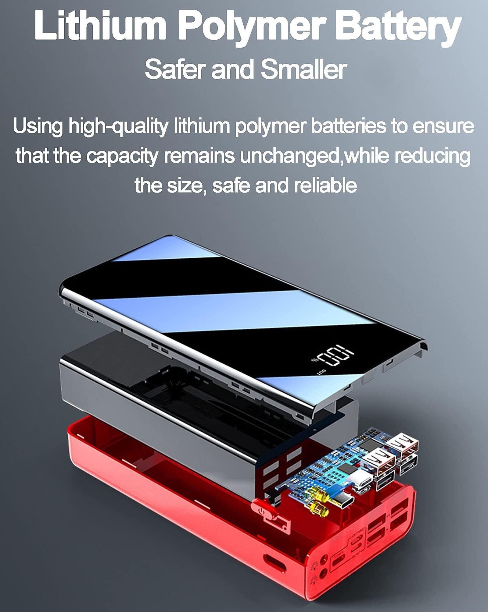 Batería externa de 50000 mAh, gran capacidad, cargador portátil, 4 baterías externas USB con 3 entradas [tipo C y micro USB] batería de respaldo para teléfono