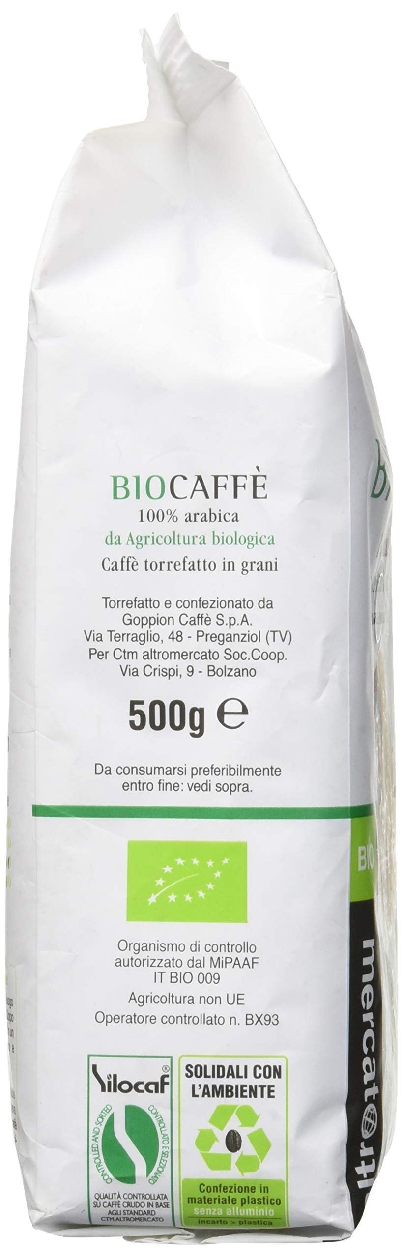 ALTROMERCATO - Caffè 100% arabica Biocaffè - in grani - bio - 500g