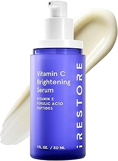 iRestore Vitamin C Brightening Serum – Anti Aging Face Serum with 15% Ascorbic Acid, Vitamin E, Ferulic Acid, Peptide Complex & Hyaluronic Acid (Pack of 1)