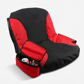 Lawn Mower Seat Cover, Anti-Slip Tractor Seat Cover, Universal Fit for John Deere, Craftsman, Cub Cadet,Kubota Riding Mower(Large,Black&Red)