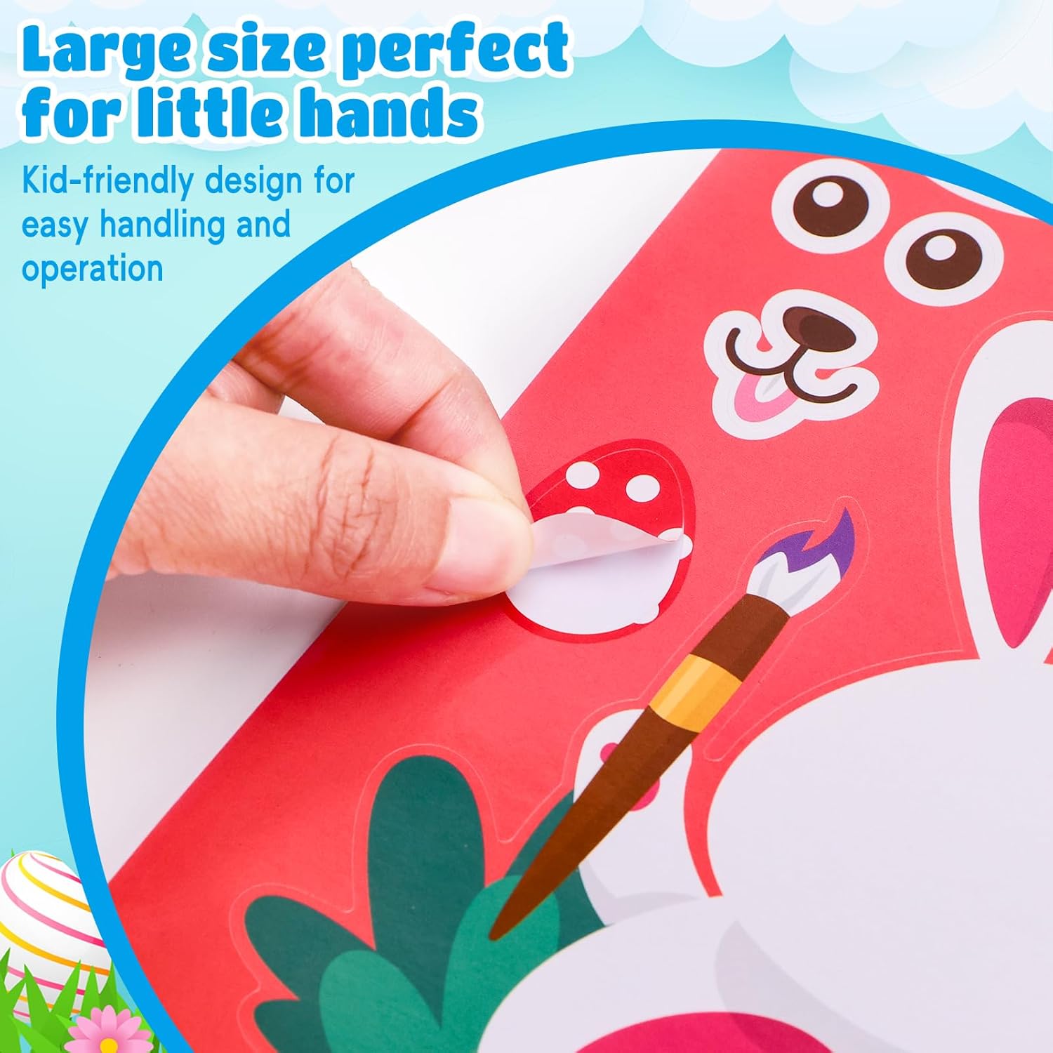 Max Fun 48 Sheets Easter Stickers for Kids Bulk Cute Holiday Stickers Funny DIY Crafts Activities Party Favors Game Gifts for Boys Girls