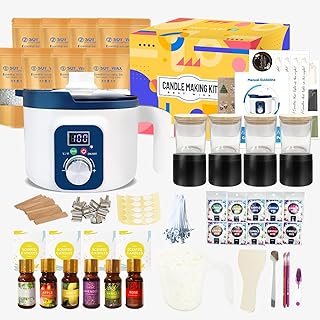 DIY Candle Making Kit with Wax Melter, Crafting Supplies, Gift Set for A...