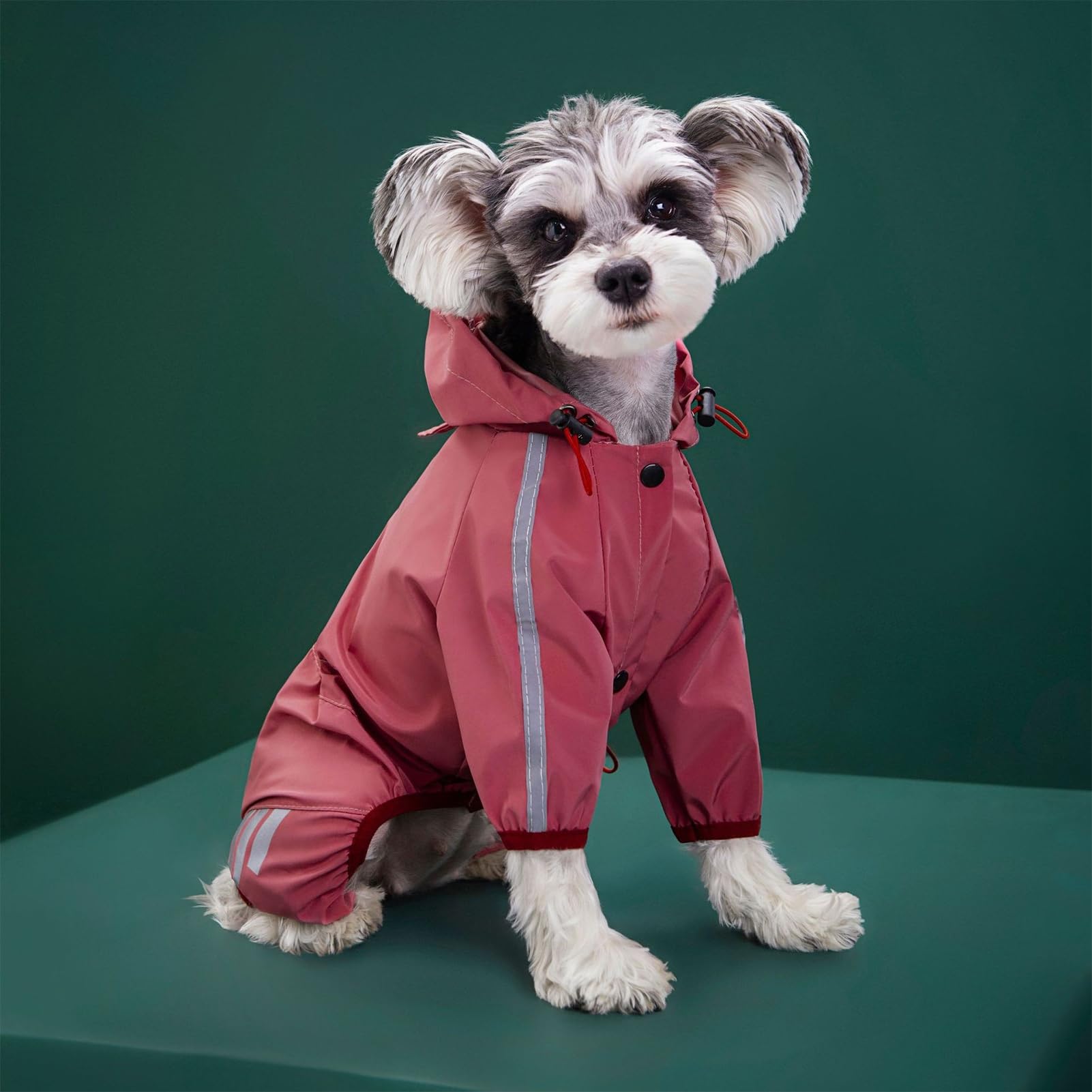 Manteau de pluie imperméable réfléchissant pour chien avec bandes réfléchissantes à quatre pattes