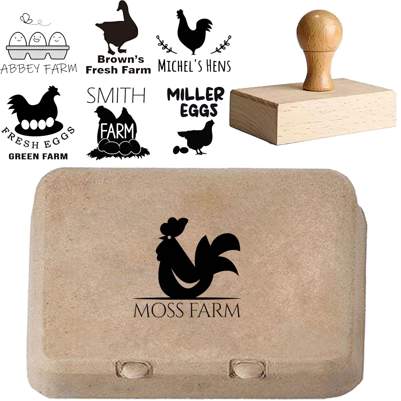 Custom Egg Carton Stamp, Personalised Wooden Rubber Stamps for Fresh Eggs, Acrylic Eggs Carton Stamps, Custom Stamping, Unique Stamp Designs.