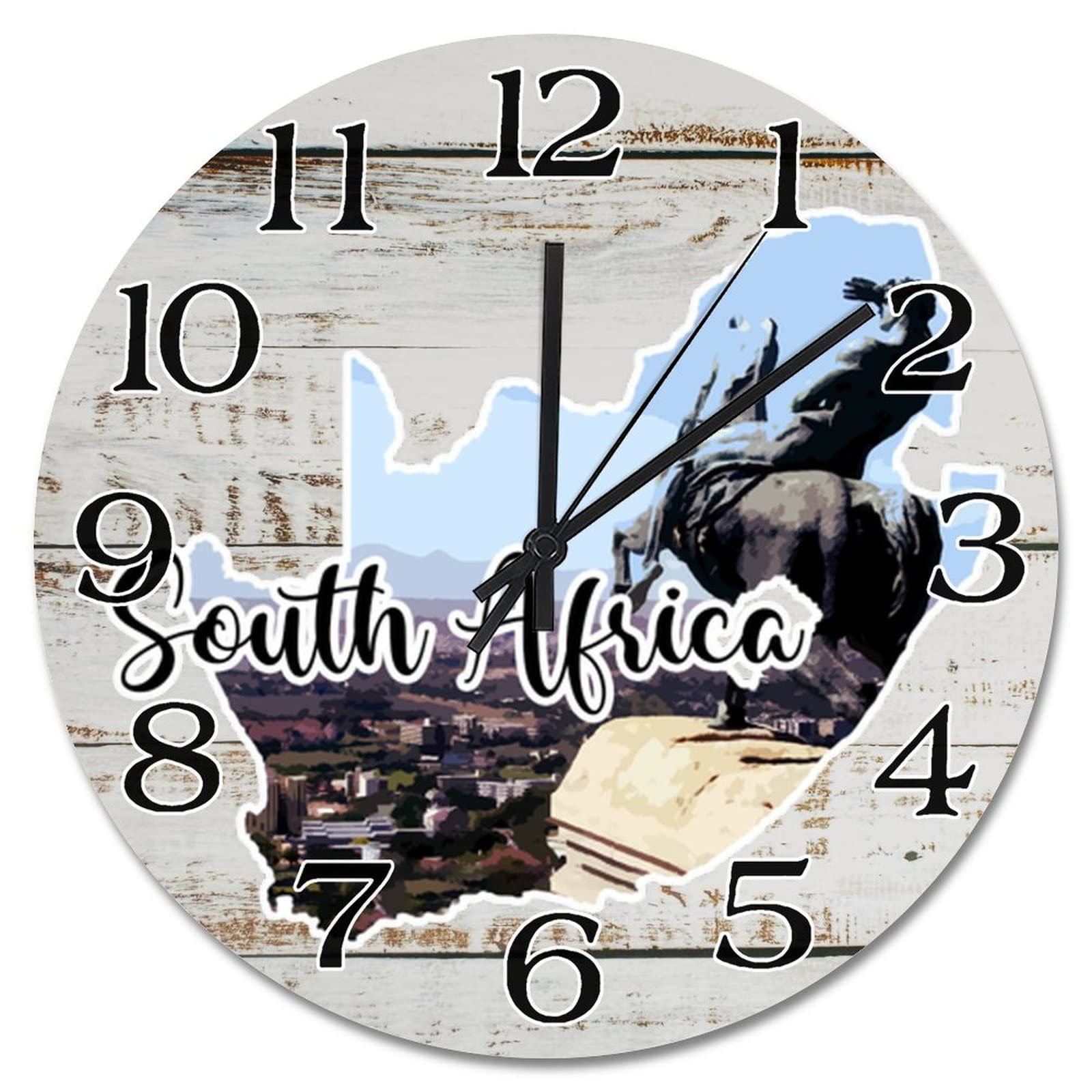Horloge murale Afrique du Sud pour salon et bureau style voyage