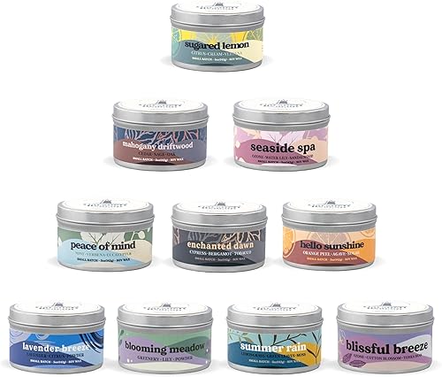 Miniatura 5 de Blissful Breeze - Vela de soja  Blossom, Tonka Bean, Vela perfumada de vainilla  Ideal para el hogar y la oficina  Cera de soja 100% natural  Tiempo