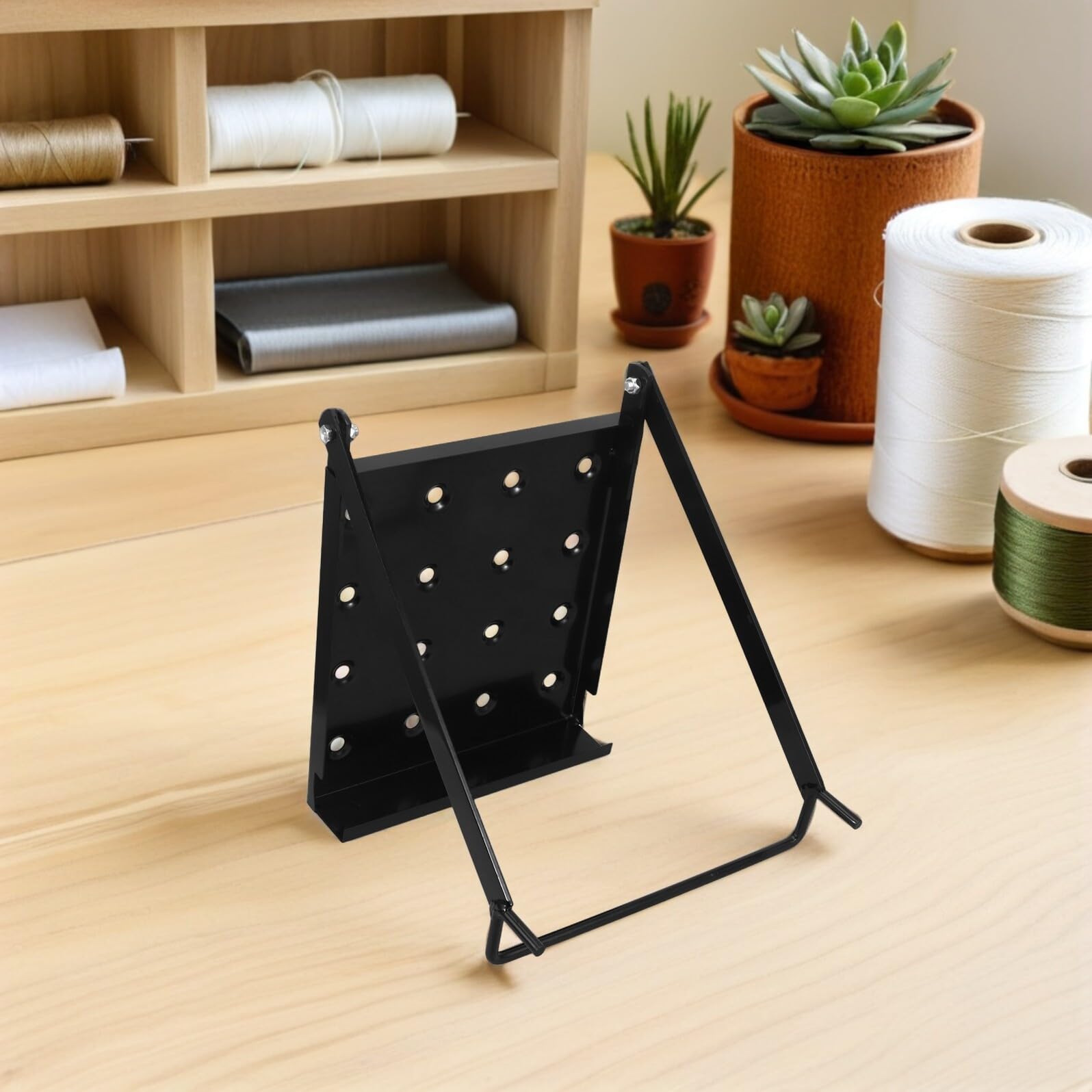 Escalera Exteble Plegable Plataforma de Trabajo Anslizante Plataforma Portátil de Hierro Negra 38X28 CM para Pintura y Reparación en Espacios Pequeños