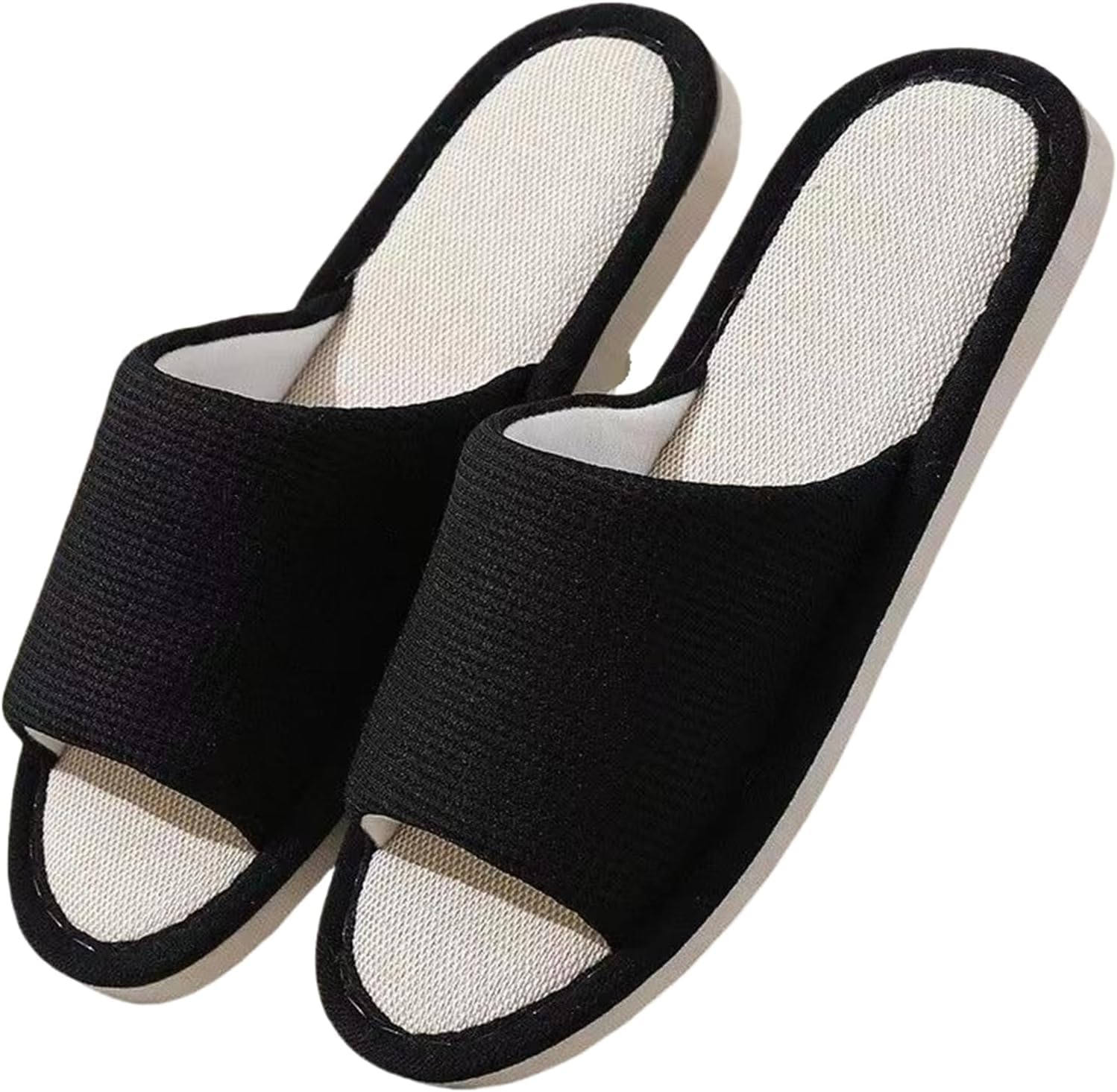Tongs d'été et mules de chambre noires pointure 42/43 pour un confort décontracté à la maison
