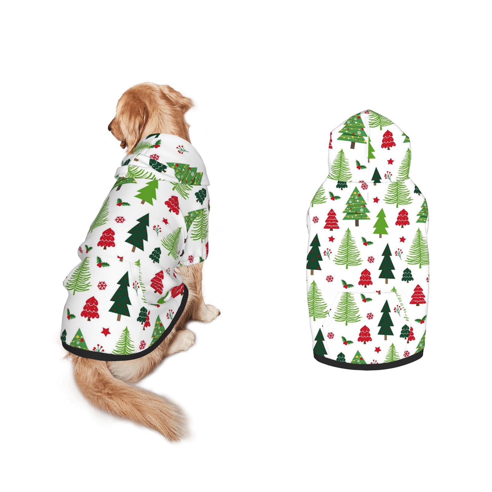 Christmas Dog Hoodie - Festive Pet Cosplay Sweatshirt with Pocket, Comfortable Pullover Costume for Medium and Large Dogs