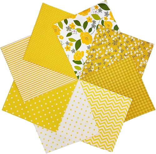 Miniatura 4 de Paquete de 8 piezas de tela de algodón superior de 19.69 x 19.69 pulgadas (19.7 in x 19.7 in), sábanas cuadradas precortadas para patchwork costura