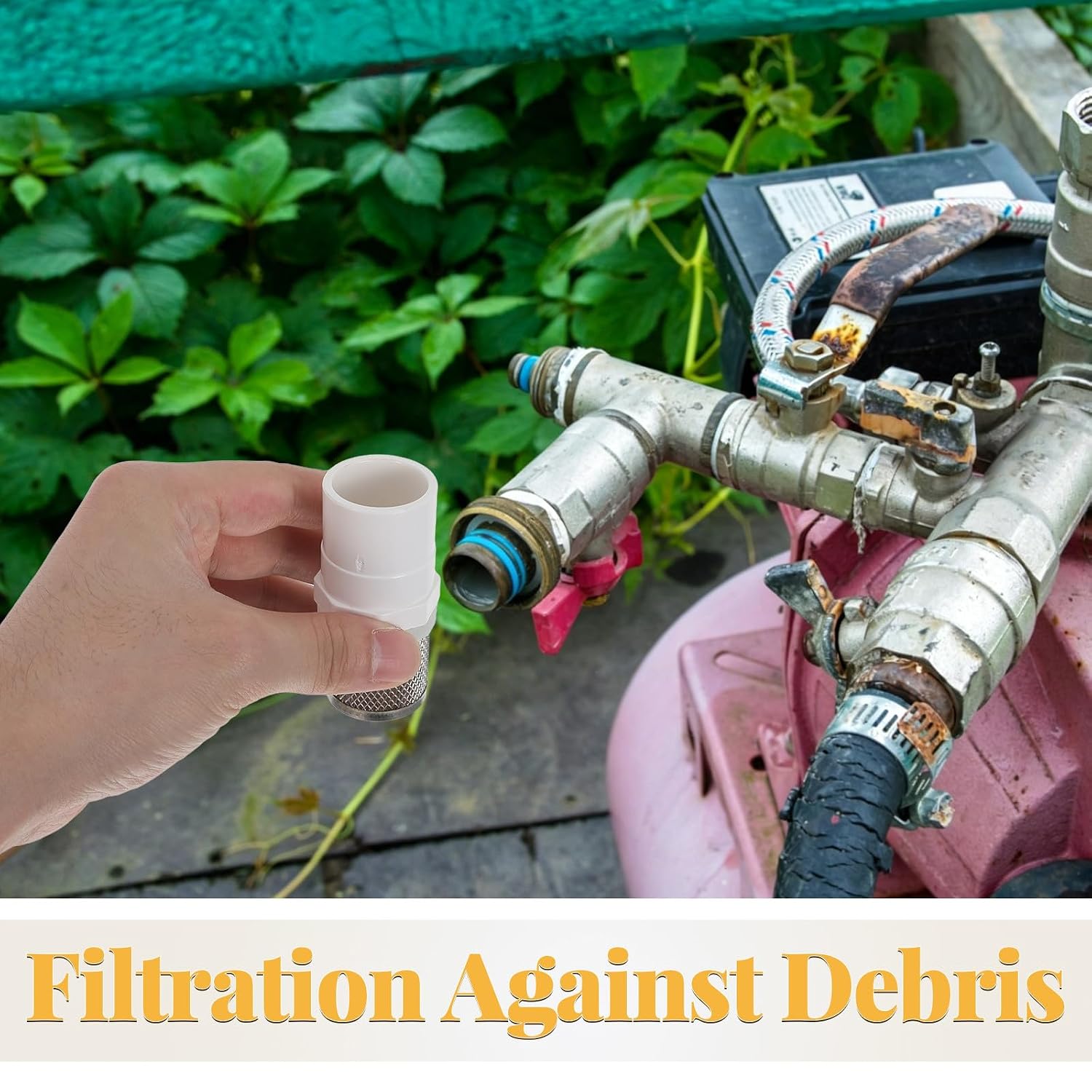 2pcs Filter Cover Strainer, Stainless Steel Water Pump Inline Mesh Strainer for 1 inch/DN25 PVC Filter Water Pipe, Used to Reduce Solid Entry