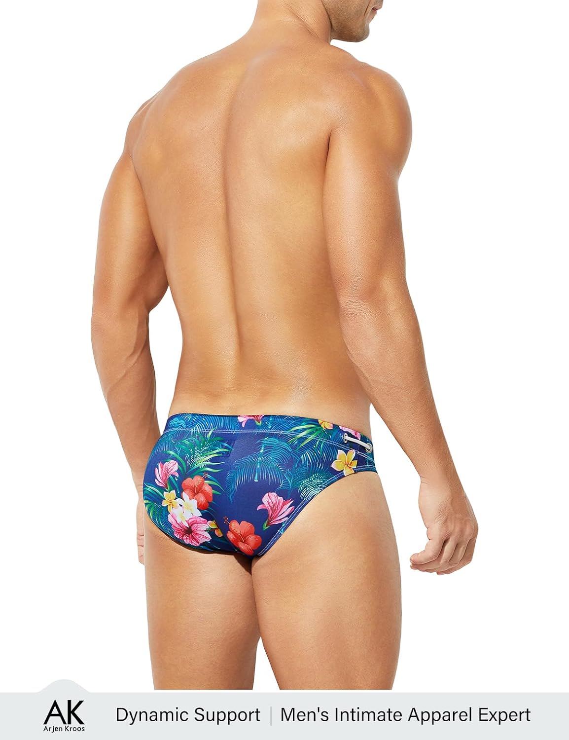 Arjen Kroos Men's Swim Briefs Sexy Low Rise Printed Bikini Adjustable Drawstring Swimwear - Image 4
