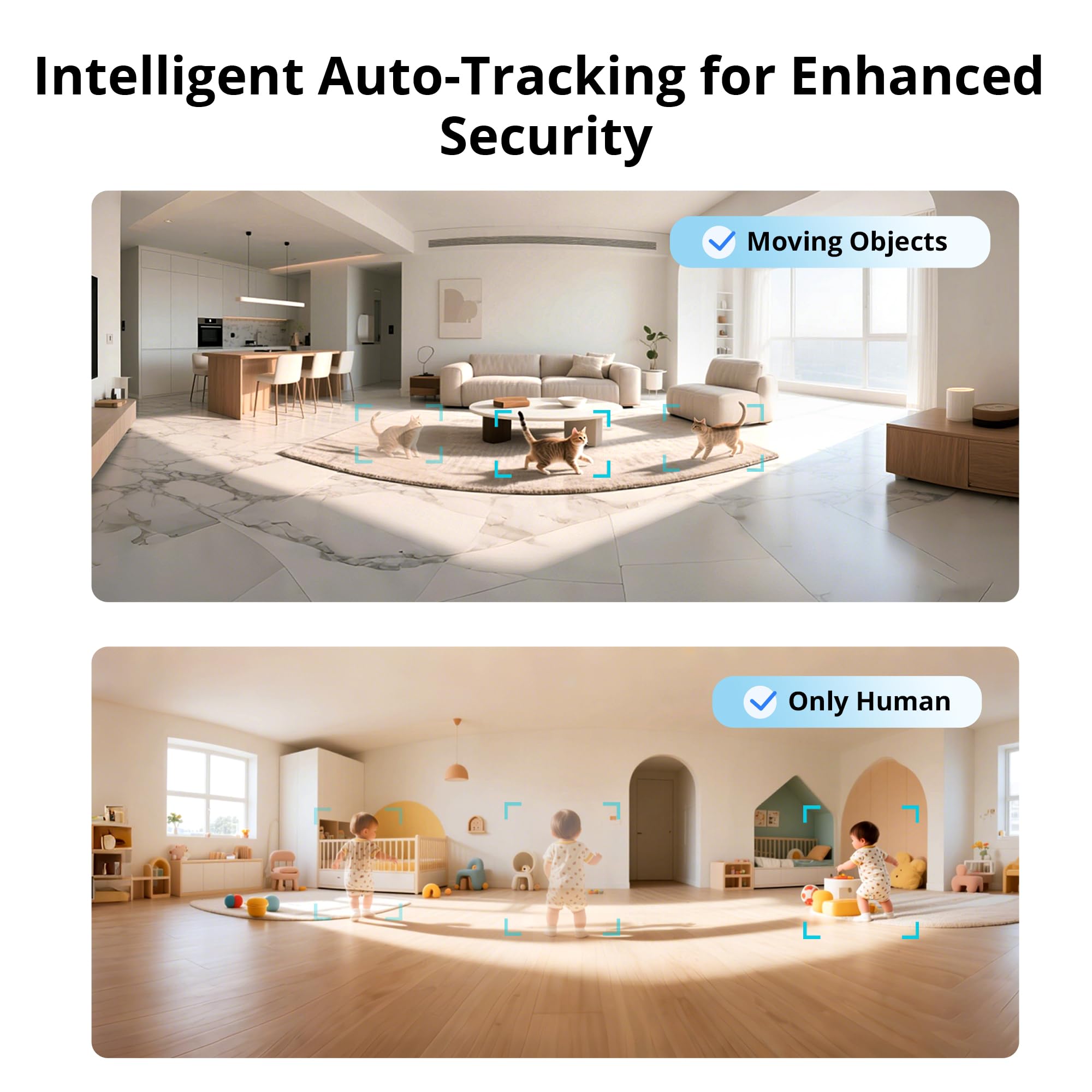 SONOFF Indoor Cam PT2, Telecamera Sicurezza WiFi Pan-Tilt 1080P, Visione 360°, Rilevamento Movimento/AI, Audio Bidirezionale, Notturna, Privacy, Cloud/SD, Compatibile Alexa e Google