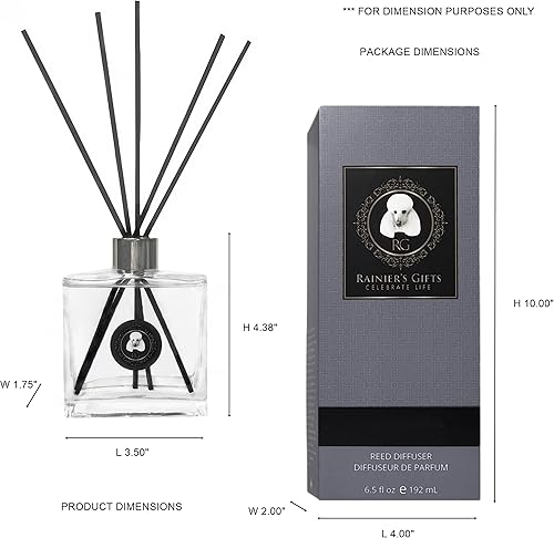 Vista 2 de Rainier’s Gifts Reed Diffuser Set (Boracay Sea Salt) - Scented Oil Diffuser Sticks - Home Fragrance Aromatherapy Air Freshener 6.5 fl oz