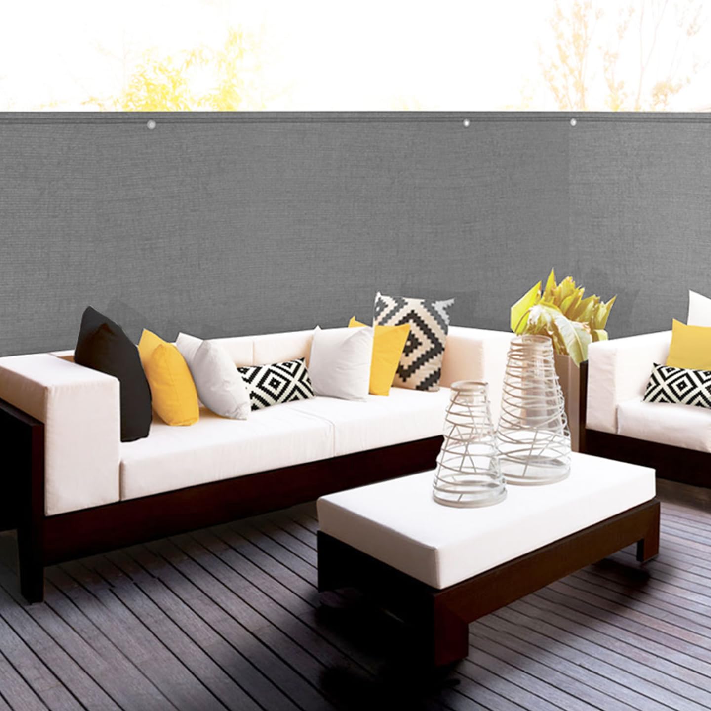 Brise Vue renforcé 1,5 x 10 M Gris Clair 220 GR/m² Luxe Pro