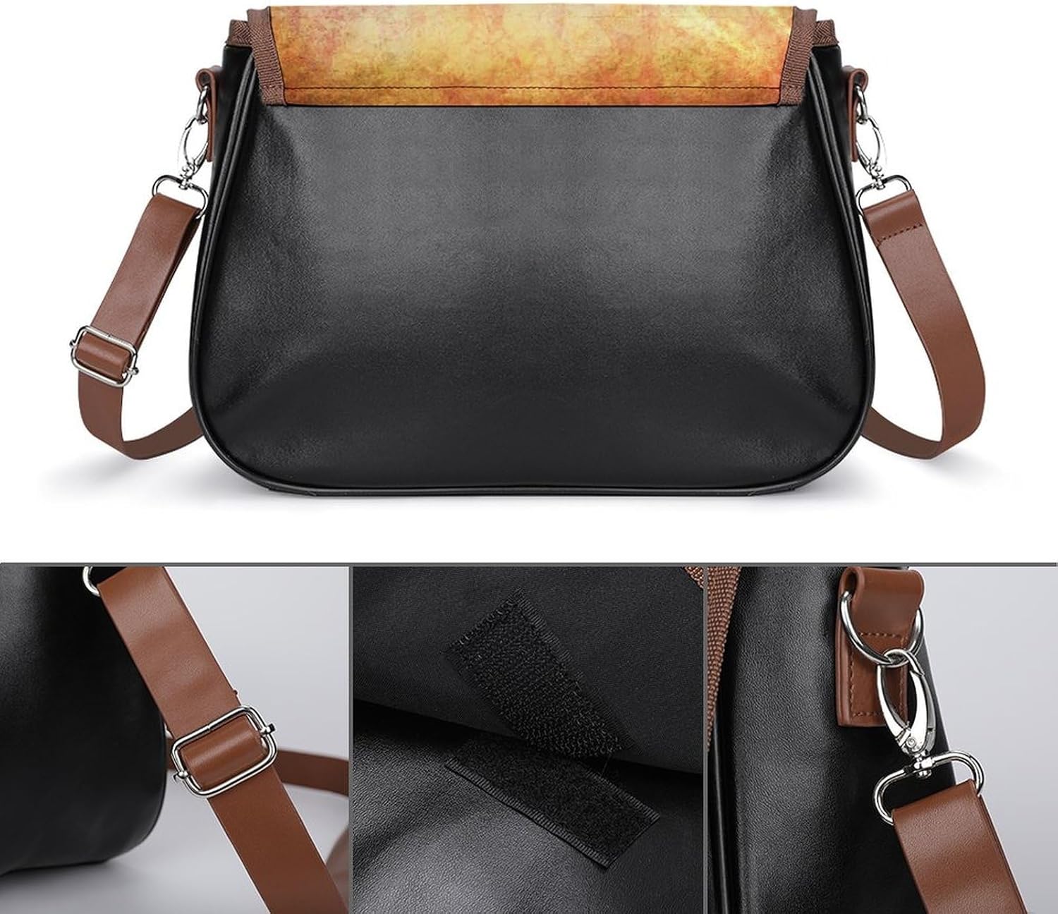 Joshua 1 9 Be Strong And Courageous, Bible VerseWomen's Faux Leather Crossbody Bag, Waterproof Wrinkle-Resistant Shoulder Bag with Detachable Strap, Large Capacity Casual Handbag, Fashion Daily Purse