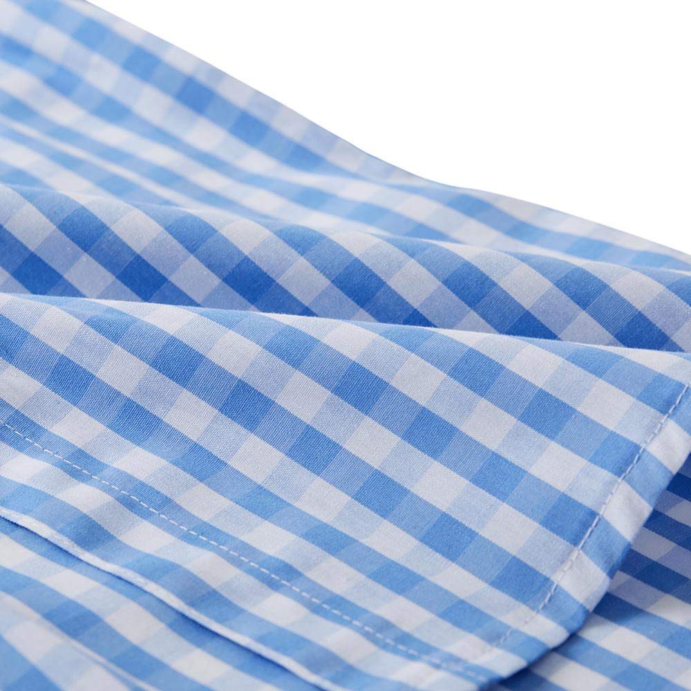 Spring&Gege Camicia a Maniche Lunghe da Ragazzo in Popeline Scozzese con Bottoni