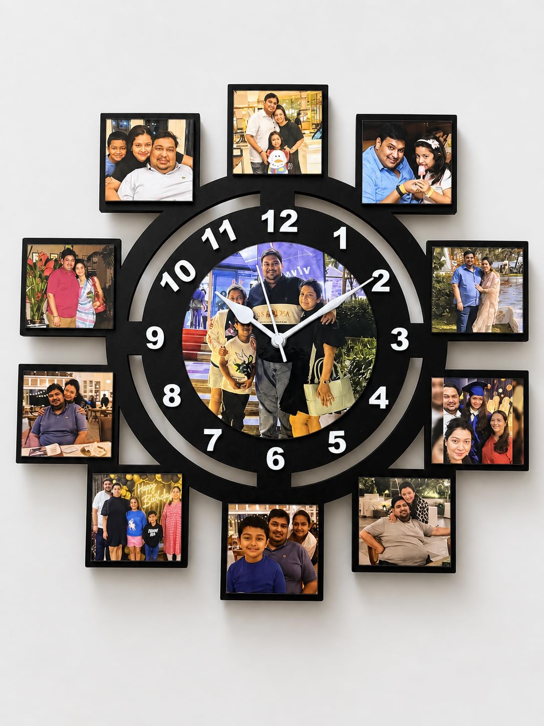 ELTON CRAFT® Personalized/Customized Round Wall Clock with Photos for Your Family and Friends (15 * 15) Inch(Wood,Multiclour)-image-22