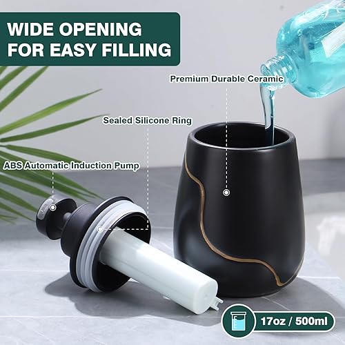 Miniatura 3 de BosilunLife Dispensador automático de jabón para baño, dispensador de manos líquidas, dispensador eléctrico inteligente de loción de jabón sin