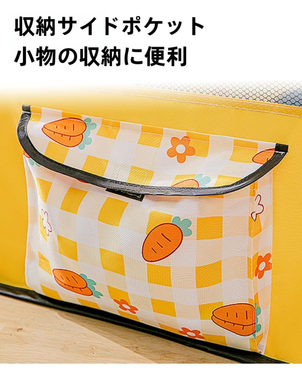Amazon | 長方形 折りたたみ式 ペットサークル 収納バッグ付き 猫 犬用