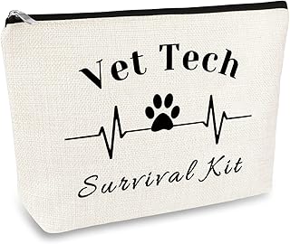 Vet Tech Gifts for Women Cosmetic Bag Veterinary Technician Gift Veterinarian Gifts Makeup Bag Thank You Gift Birthday Graduation Gift for Vet Tech Veterinarian Medicine Student Travel Toiletry Bag