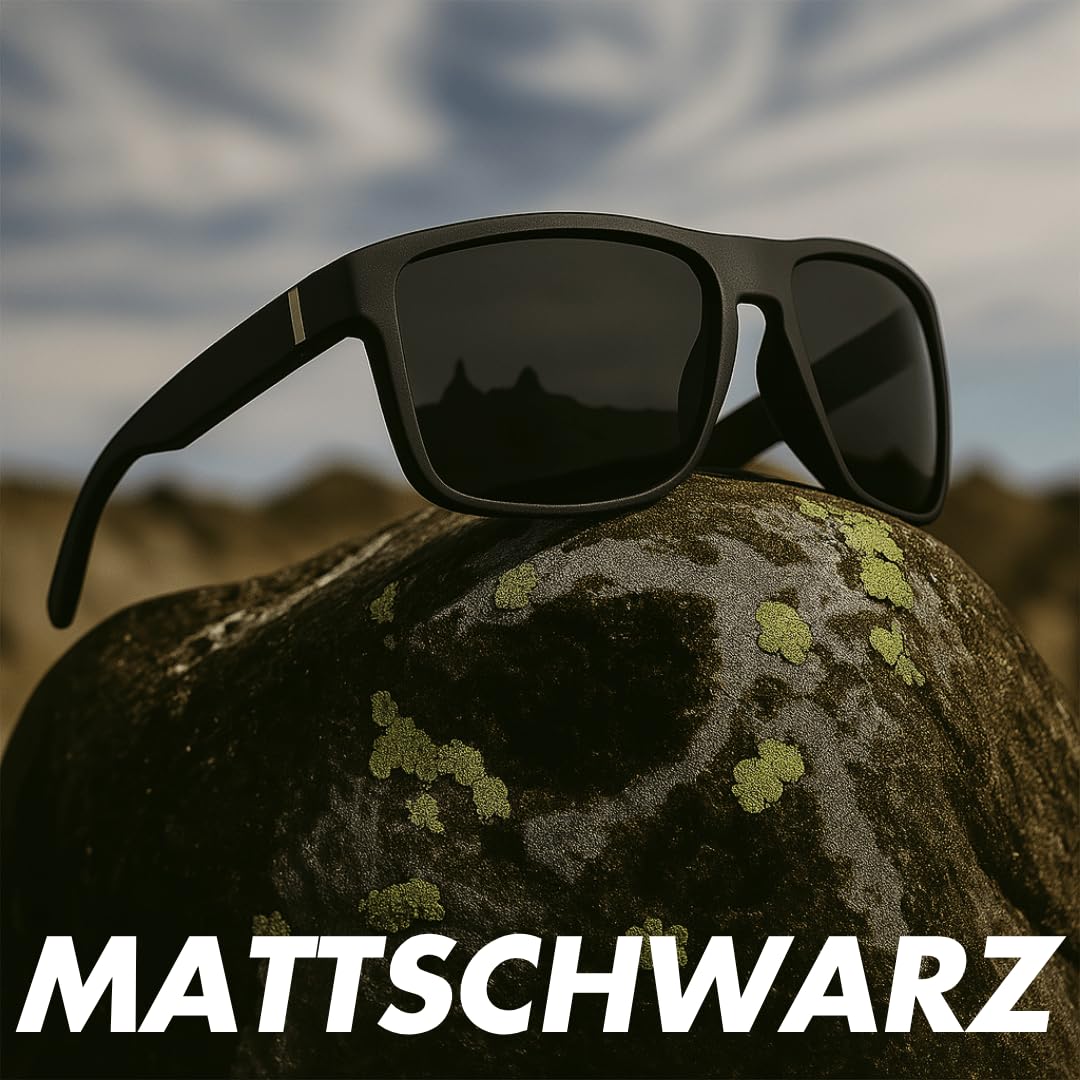 MEIION BITEVIEW | POLARISIERTE PREMIUM-BRILLE FÜR ANGLER Ultraleichte Polarisierte Sonnenbrille Herren & Damen UV400 Schutz, Rechteckiger Rahmen für Sport & Freizeit