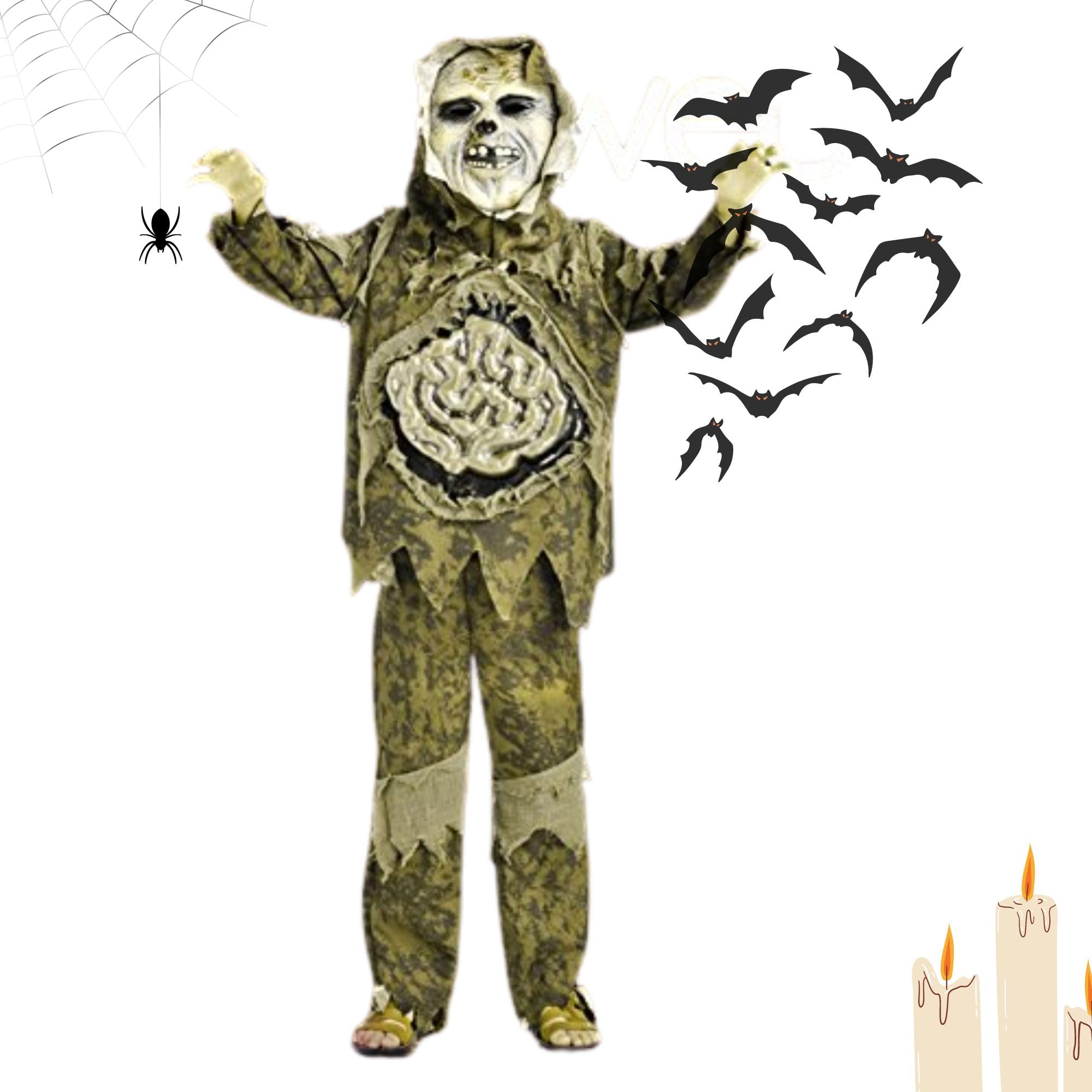 Wanna Party Halloween Monster Novelty Clothing Cosplay Jumpsuit Costume Outfit/Green Swamp Zombie Costume For Boys, Age 4-6 Years - Polyester (B0CHMJ2PKC) Amazon Price History, Amazon Price Tracker