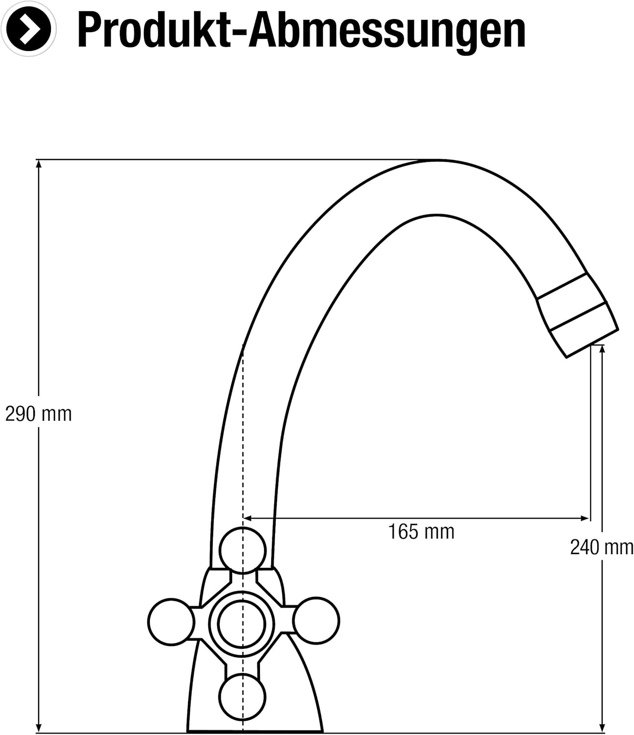 CORNAT NO5 Faucet Dimensions Diagram