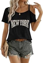 PLMOKEN Women's Asymmetrical Off Shoulder Short Sleeve Summer T-Shirt | Chic Elegant Summer Blouse, One-Shoulder Tunic