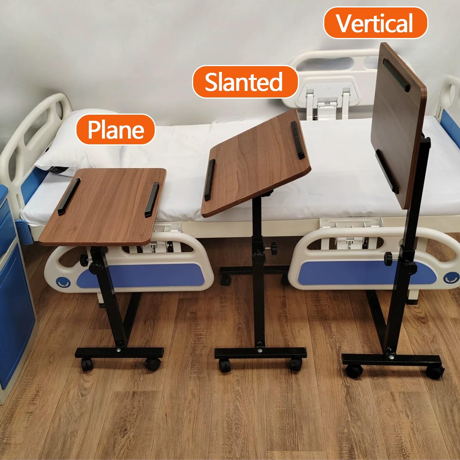 Stolik Kawowy Na Kółkach Regulacją Wysokości 65-95 cm Stolik Komputerowy do Rozkładanej Sofy Nośność 10 kg Stolik do Łóżka z Kółkiem do Domu Mobilne Biurko(Black)