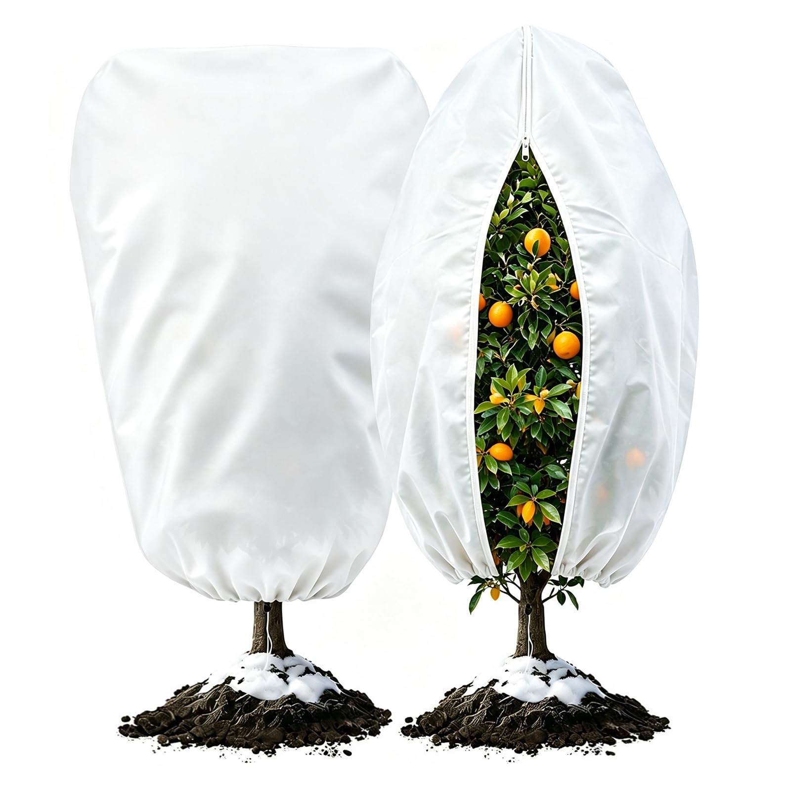 ZORVENIX 2 Pack Plant Winter Protection Cover, Frost Cover, White (120x180cm)