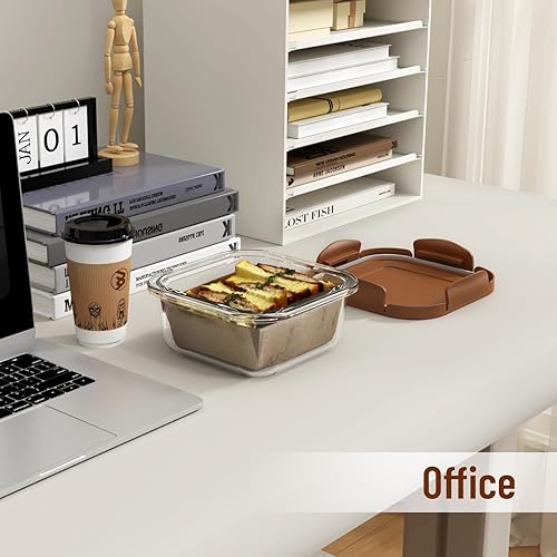 Miniatura 7 de 18 recipientes de vidrio para almacenamiento de alimentos con tapas, recipientes grandes de almacenamiento de sándwiches de frutas para