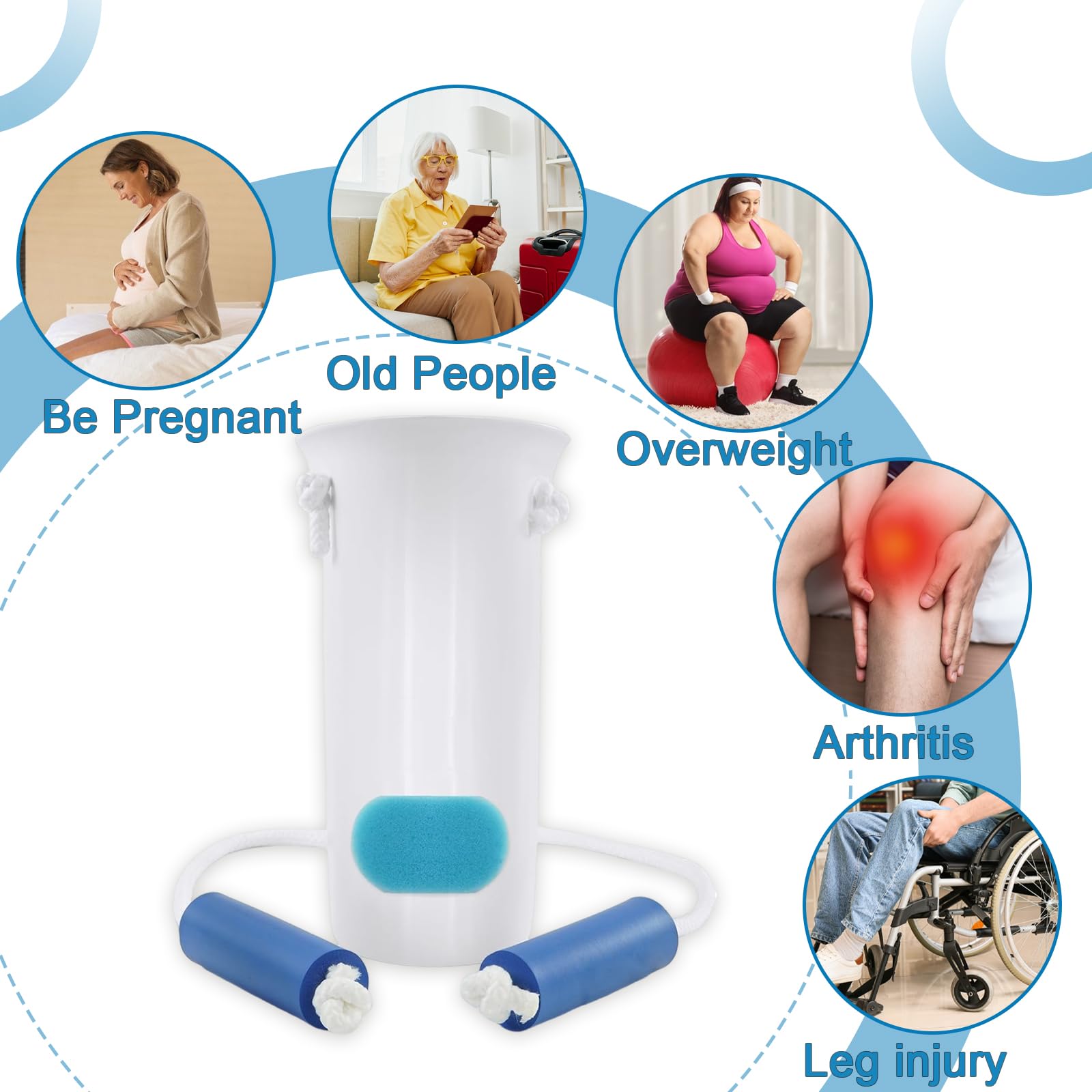 Aiuto per calze, calze a forma di U, per anziani e disabili, per calze e calze a compressione