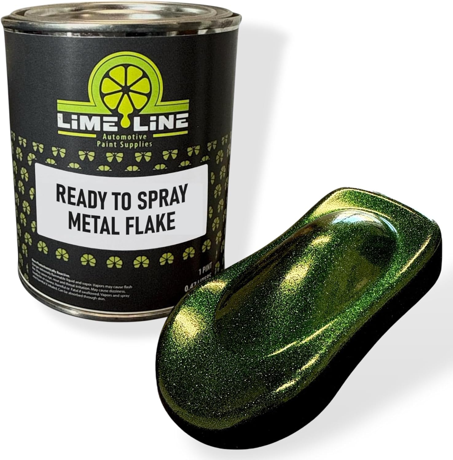 LiME LiNE Silver Metal Flake Basecoat - No Reducer Needed, Ready-to-Spray (1 Pint)