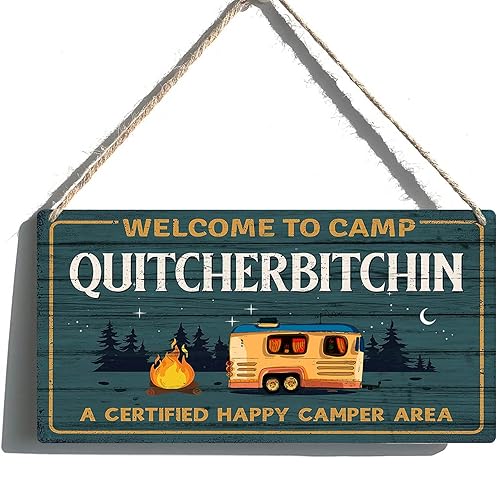 Welcome To Our Camp Sign - Funny Camper Decor For