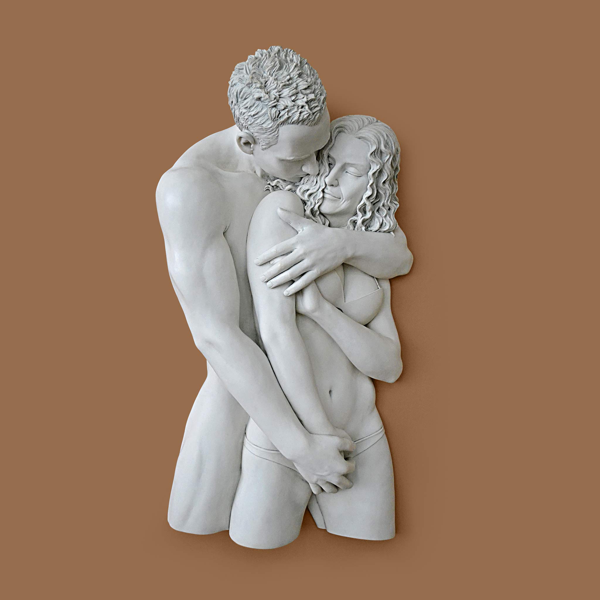 Design Toscano DB383101 Sculpture Murale Design L’étreinte submergeant Blanc Cassé 15 x 37 x 65 cm