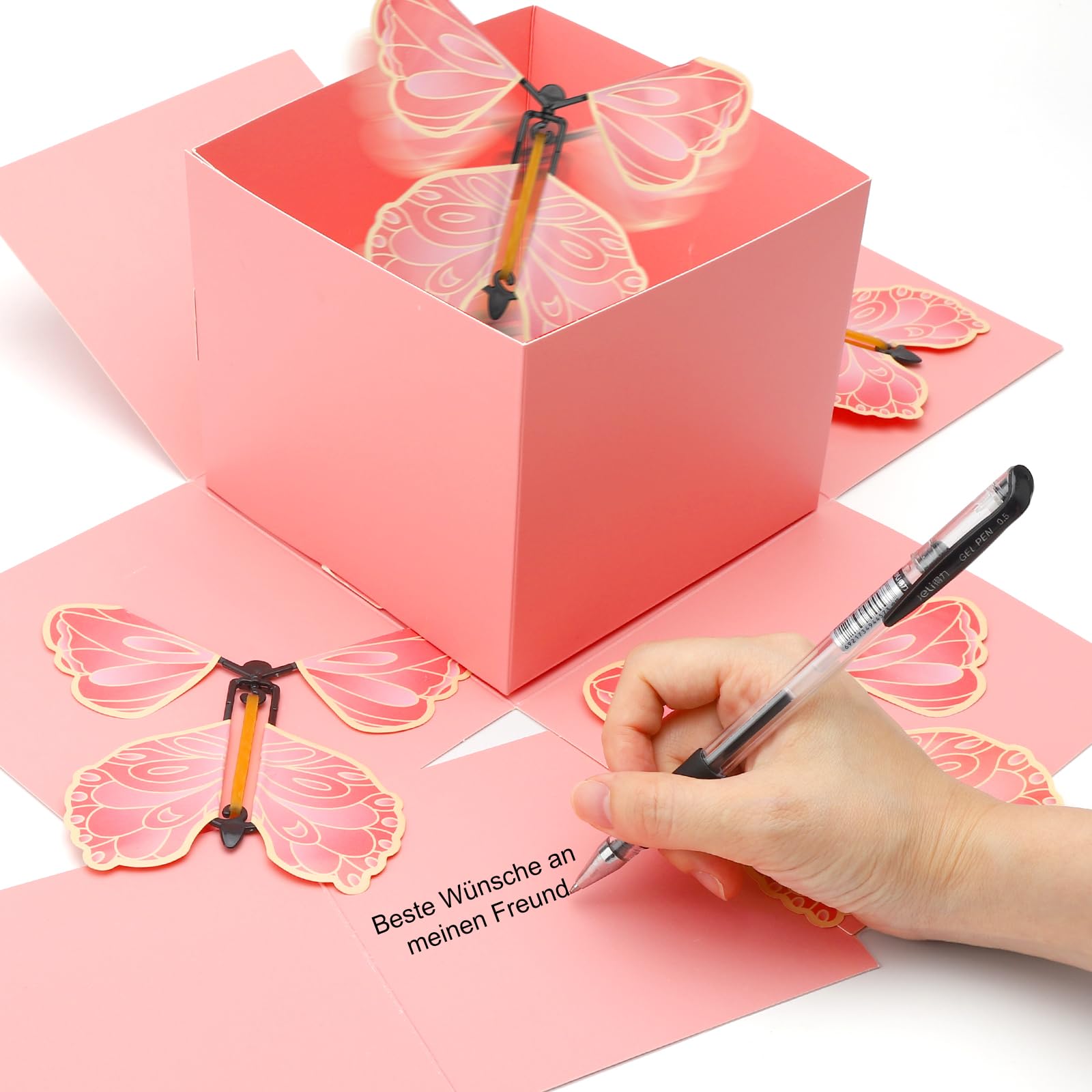 Halinuia Boîte à explosion papillon - 20 x 19 x 12,5 cm - Avec 10 papillons volants - Happy Birthday - Boîte surprise d'anniversaire - Boîte cadeau pour la famille et les amis Halinuia Boîte à explosion papillon - 20 x 19 x 12,5 cm - Avec 10 papillons volants - Happy Birthday - Boîte surprise d'anniversaire - Boîte cadeau pour la famille et les amis