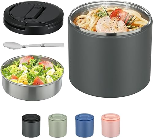 Termo para alimentos calientes, termo de sopa para adultos de 40oz, recipientes de almuerzo de boca ancha, contenedor de alimentos aislado a prueba