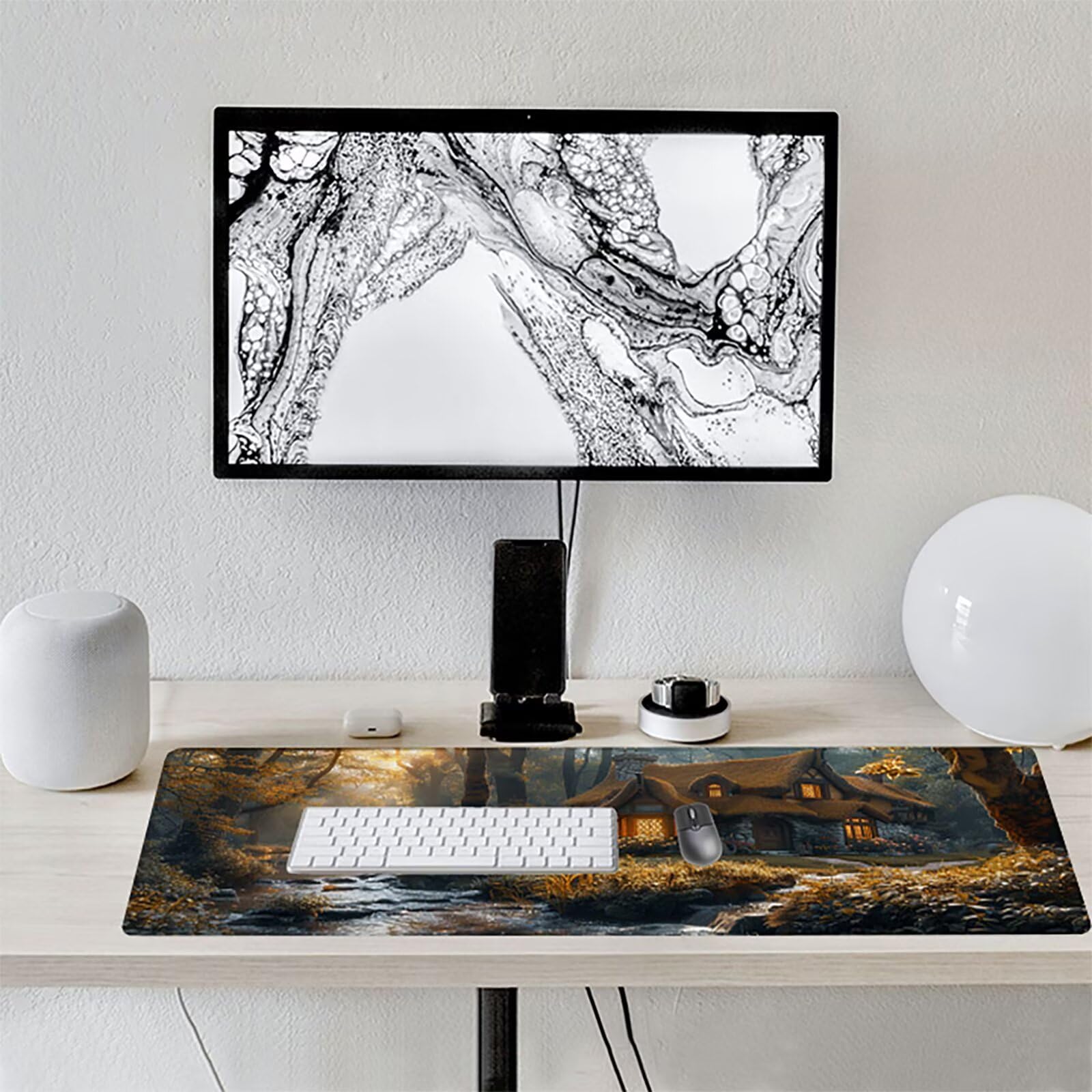 Bosque Alfombrilla Ratón Gaming XXL 1500 x 800 mm, Alfombrilla Gaming Verde Mousepad con Base de Goma Antideslizante Impermeable Desk Mat para Teclado y Raton Accesorios Gaming, Regalos de Hombre 4-B
