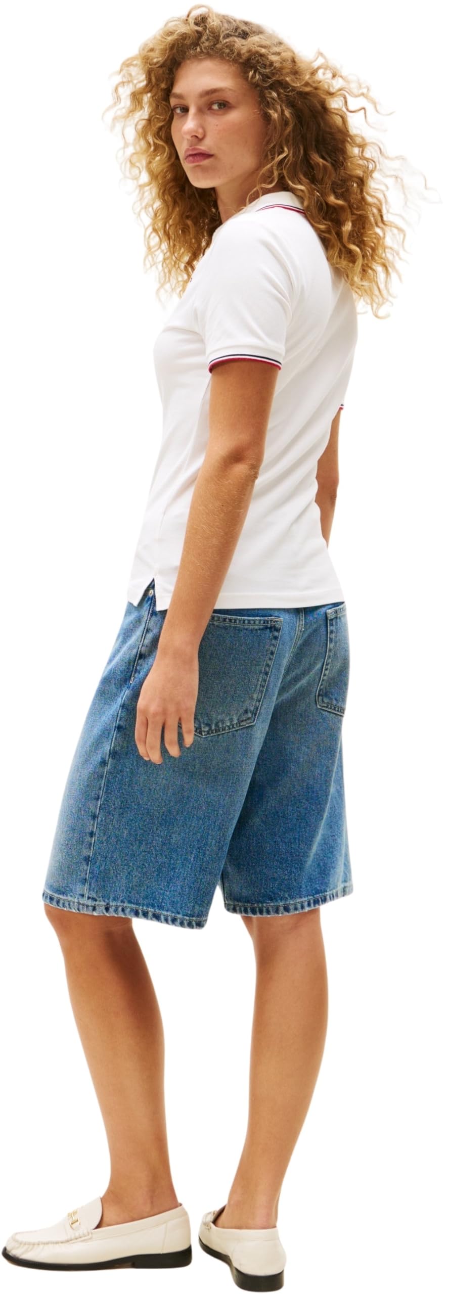 Tommy Hilfiger Damska koszulka polo S/S, Biały (Ecru), XXL