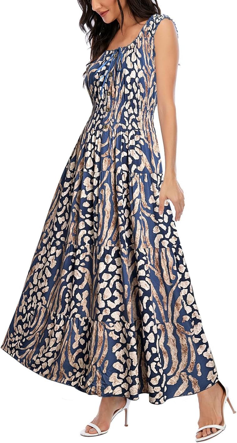 Navy Stone Flower Print