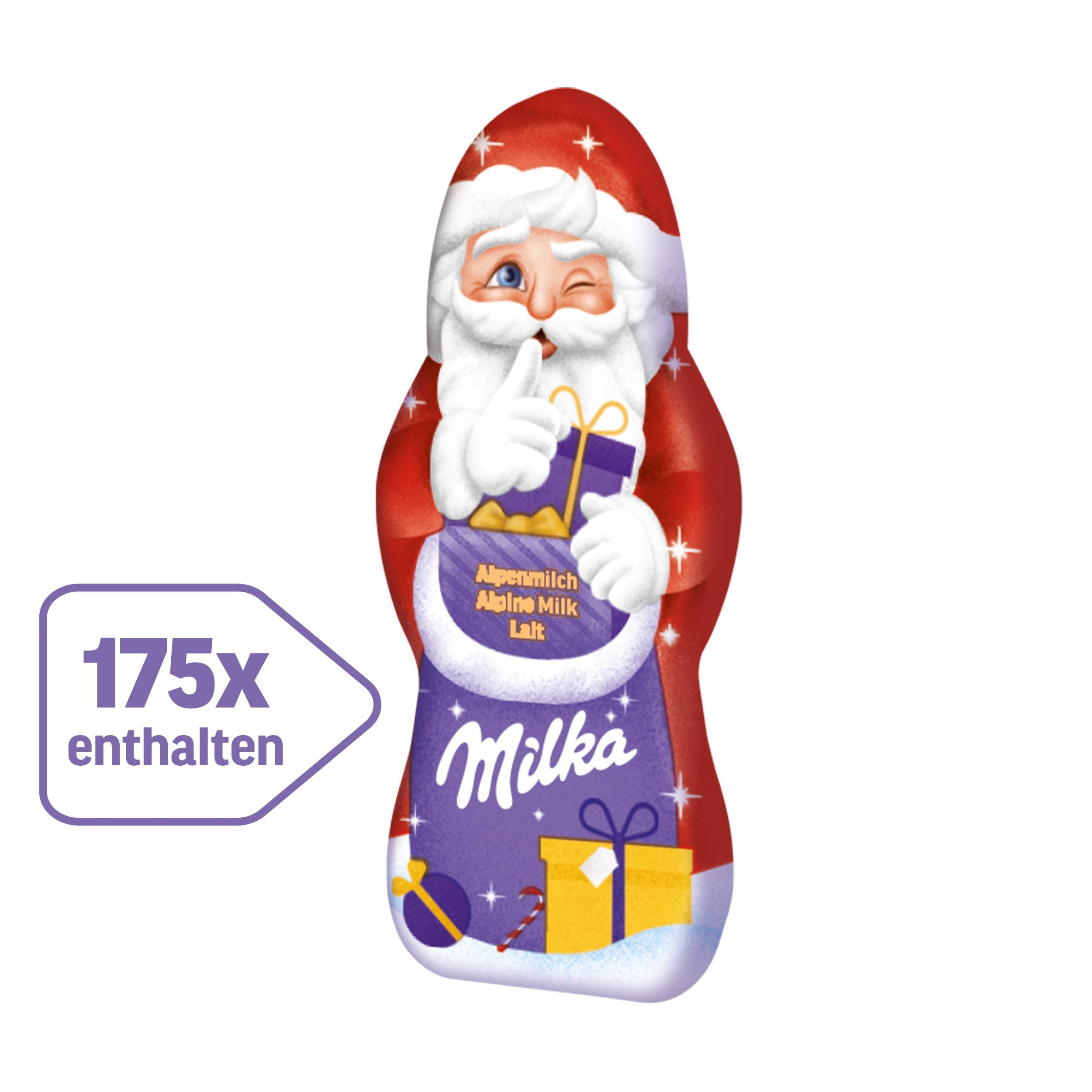 Milka Mini Weihnachtsmänner – Mix aus Alpenmilch, Milchcrème & Noisette in der Großpackung – 1540g
