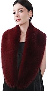 Women's Faux Fur Collar Scarf Wrap – Winter Warm Shawl Cape Elegant Neck...