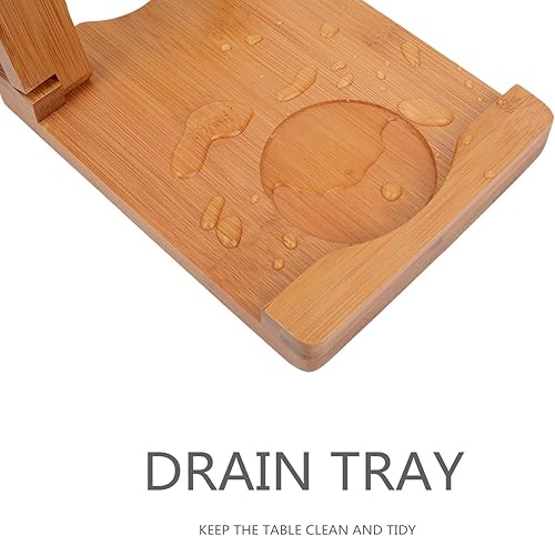 Miniatura 4 de Soporte para tapas de ollas, soporte de tapas de sartén de bambú, estante de tapa plegable, soporte para utensilios de cocina, tapa de madera,