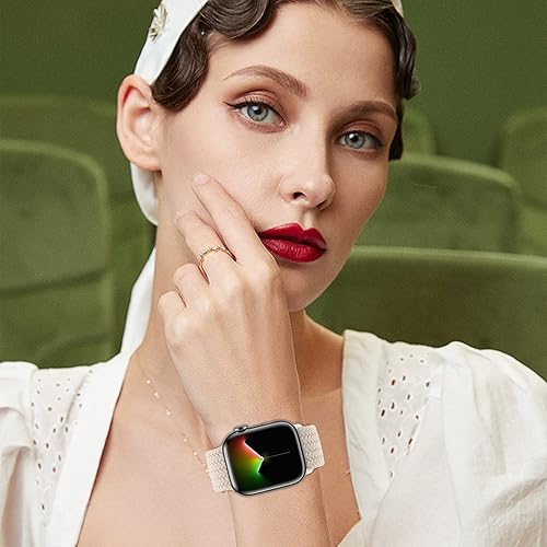 Miniatura 7 de Paquete de 4 correas trenzadas Solo Loop compatibles con Apple Watch de 1.929 in 1.772 in 1.732 in 1.654 in para mujeres y hombres, correas