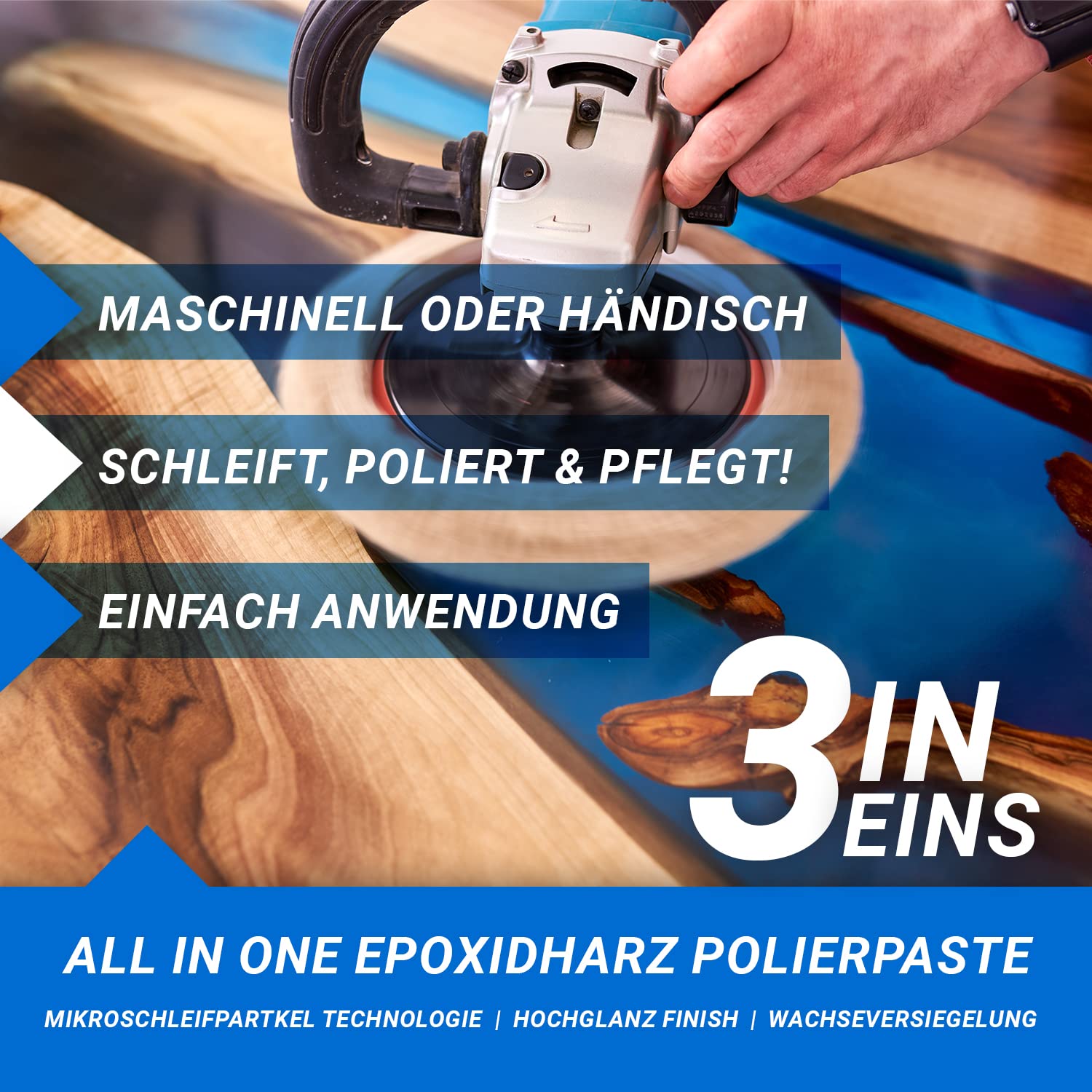 Pasta polerska do żywicy epoksydowej | politura 3 w 1 w profesjonalnej jakości | Cut & Shine usuwa matowe i mikro-zadrapania (250 ml)