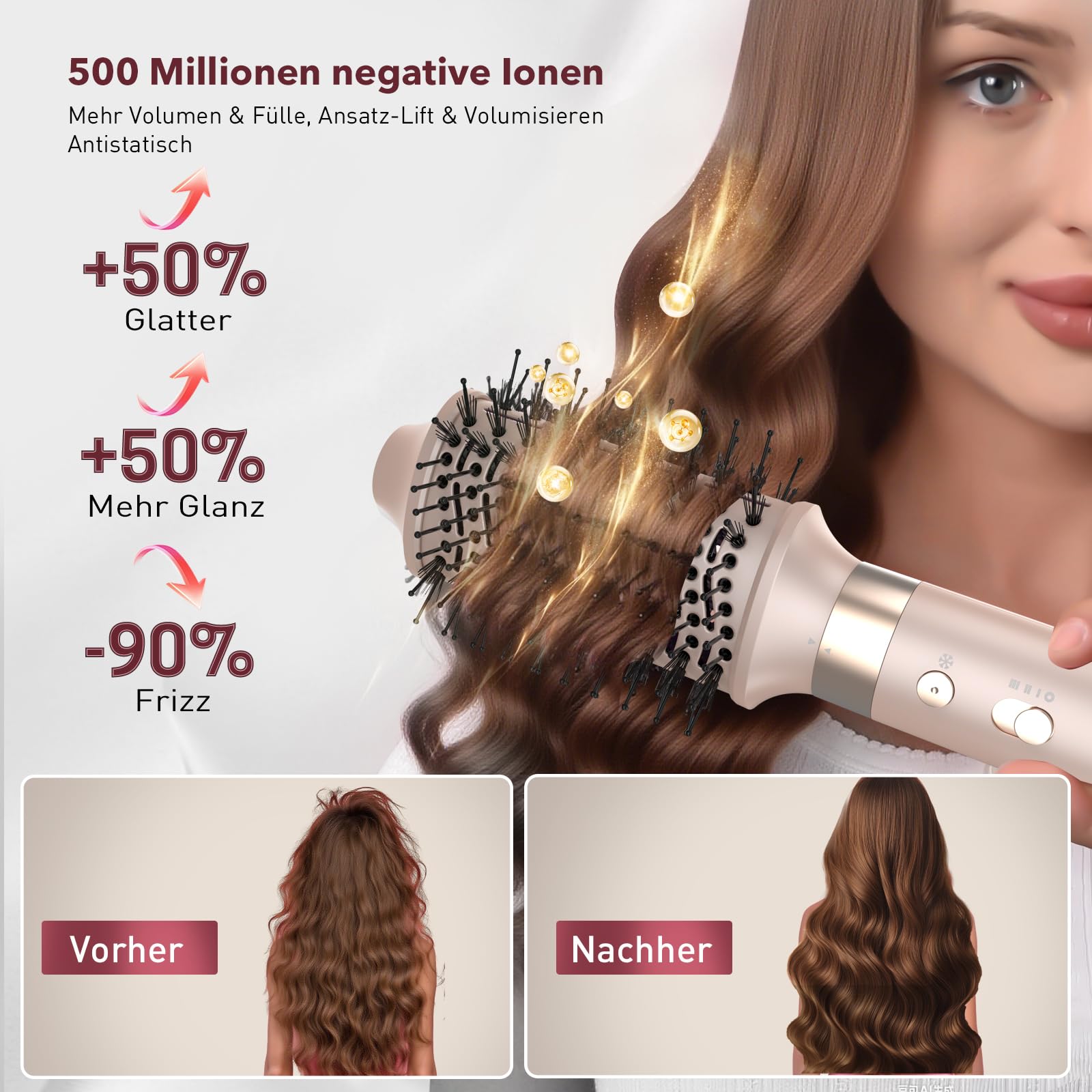 Airstyler 6-in-1, High Speed Ionen Föhn & Multifunktionaler Hairstyler, Auto-Wrap Lockenstab automatisch für alle Haartypen, Keine Hitzeschäden Warmluftbürste, Styling, Volumisieren, Locken, Glätte