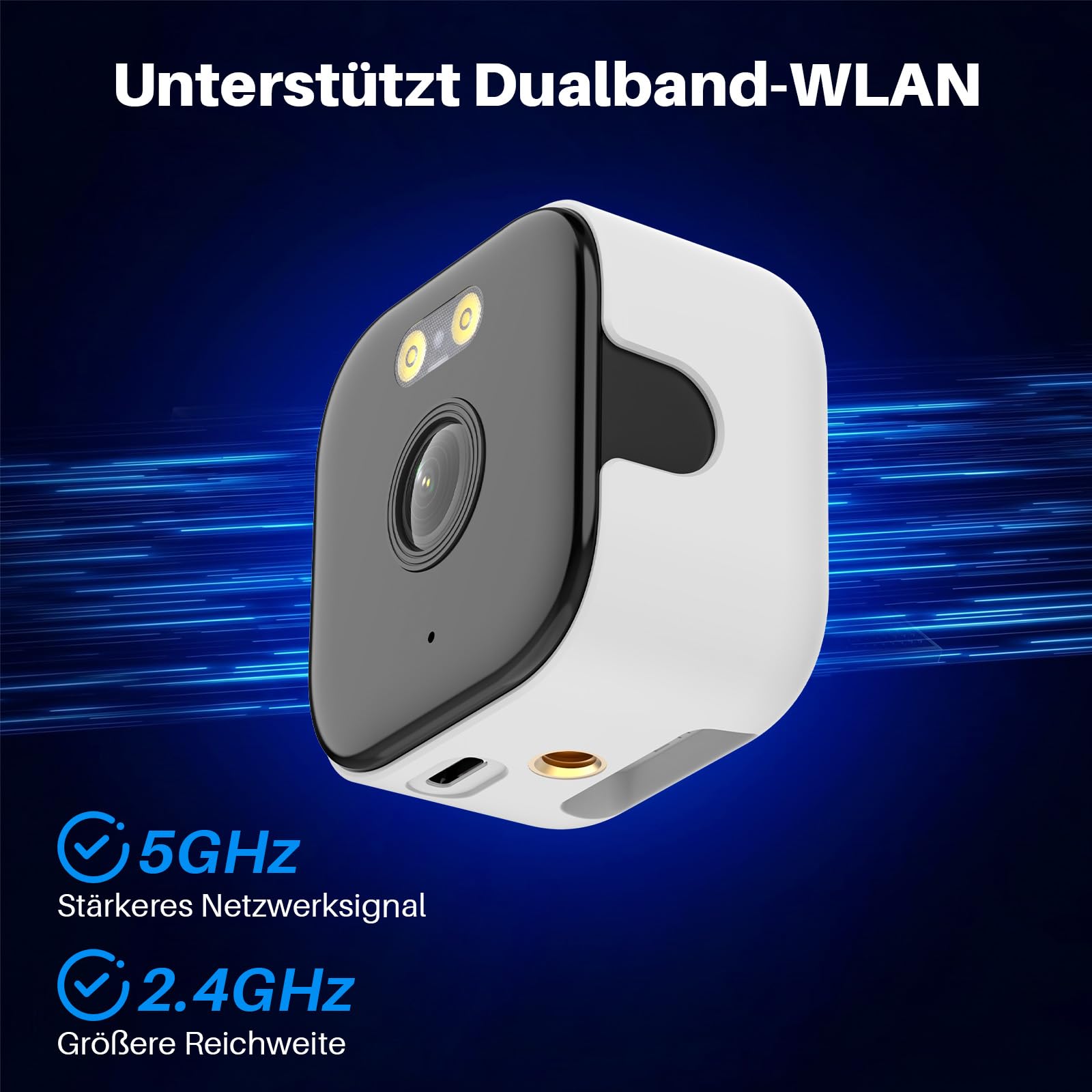 Fensterkamera Innen,2K 3MP MiNi Kamera Außen,5GHz&2,4GHz WiFi mini überwachungskamera aussen mit KI-gestützte verbesserte Farbnachtsicht, Fenster Kamera Personen-/Bewegungserkennung, 24/7-Aufzeichnung