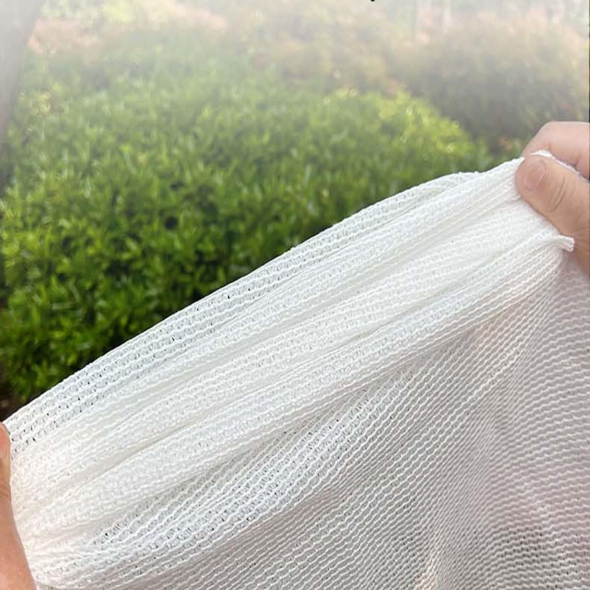 Tela de jardín e de 10 x 15 m con ojales, resistente a los rayos UV, 80% de bloqueo solar, malla para invernaderos al aire libre, tela blanca e para plantas